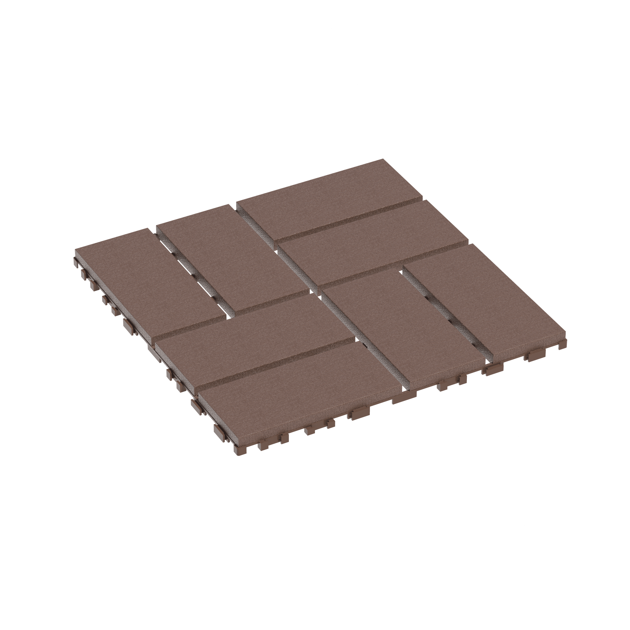 Plastic Interlocking Deck Tiles,44 Pack Patio Deck Tiles,12'x12' Square Waterproof Outdoor All Weather Use, Patio Decking Tiles for Poolside Balcony Backyard, Brown