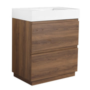 Modern Freestanding Bathroom Vanities with Single Sink Combo, Brown Engineering Wood, 30 Inch