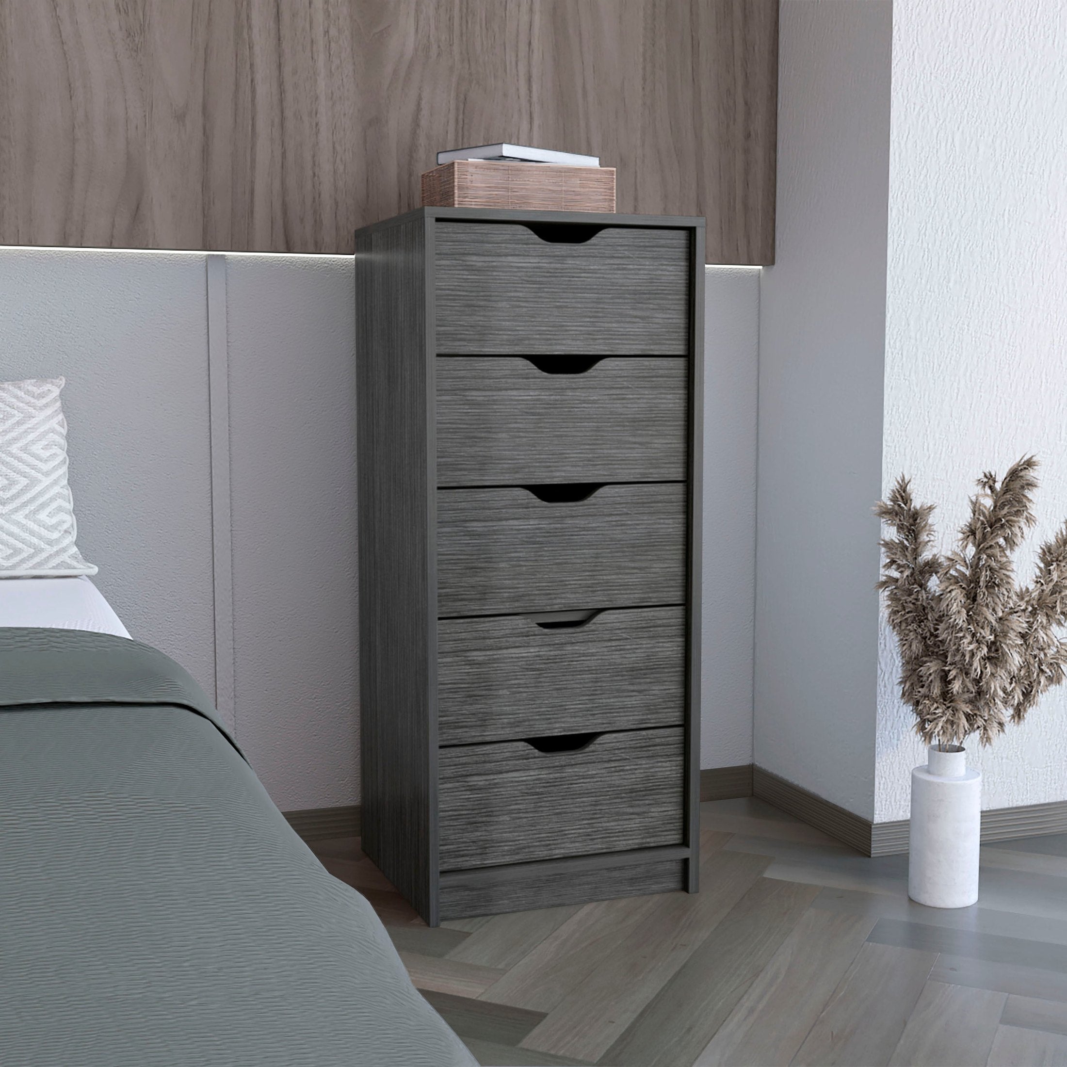 Basilea 5 Drawers Tall Dresser, Pull Out System