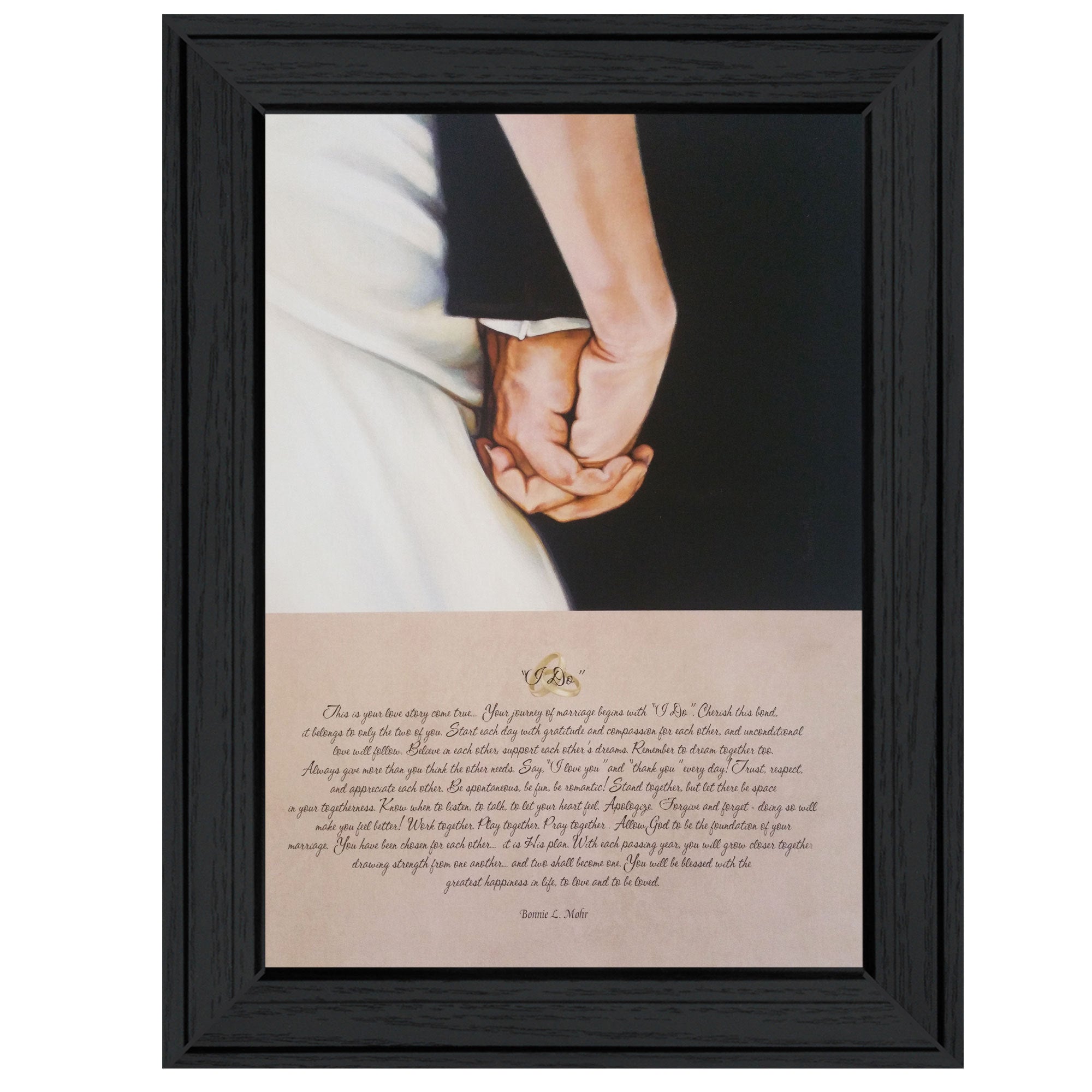 'I DO' by Artisan Bonnie Mohr , Ready to Hang Framed Print, Black Frame