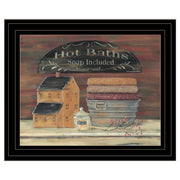 'HOT BATH' by Pam Britton, Ready to Hang Framed Print, Black Frame