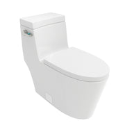 Modern Ceramic One Piece Toilet with Soft Closing Seat, White, 27.60 x 14.40 x 26.80 inches