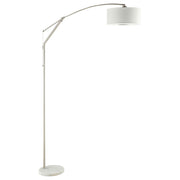 Jamison Chrome Drum Shade Arc Adjustable Floor Lamp
