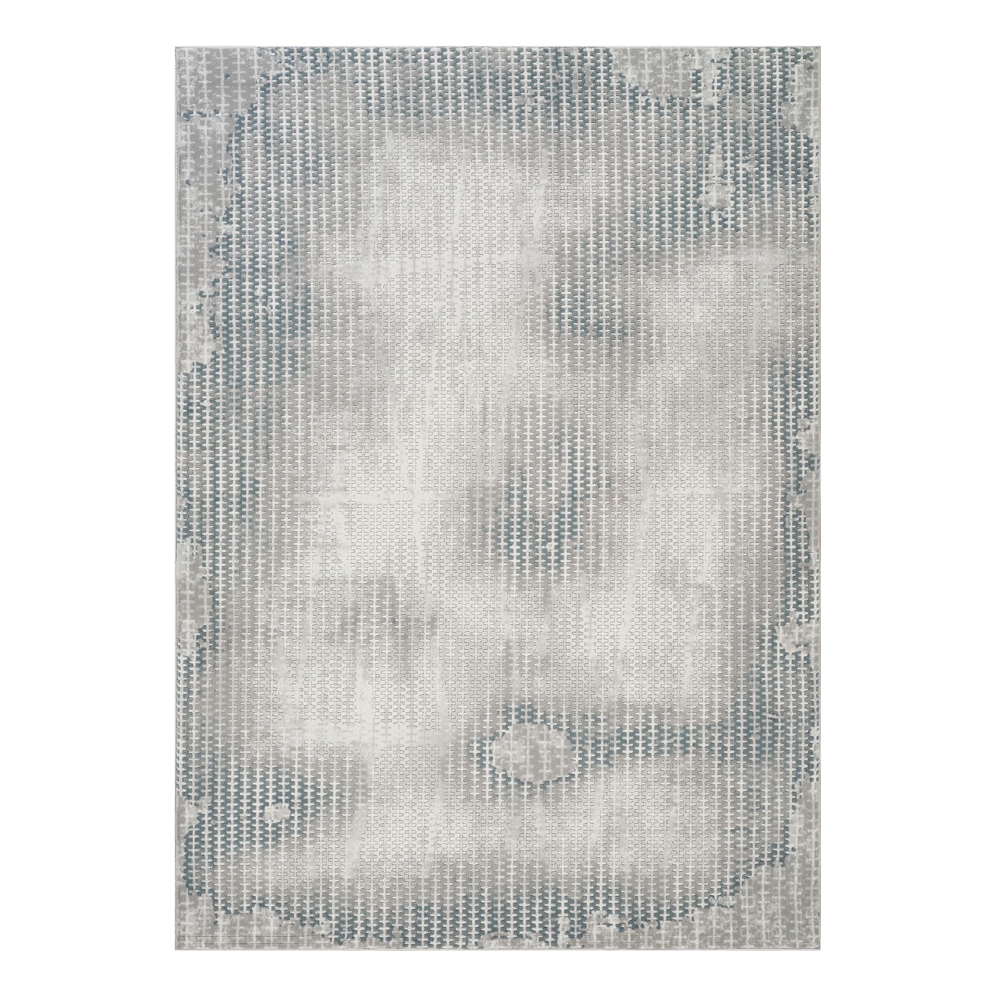 Geometrix GC_DIM1002 Gray 2 ft. 7 in. x 9 ft. 10 in. Contemporary Area Rug - Runner with Geometric 3D Effect