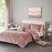 King/Cal King Velvet Duvet Cover Set with Throw Pillow