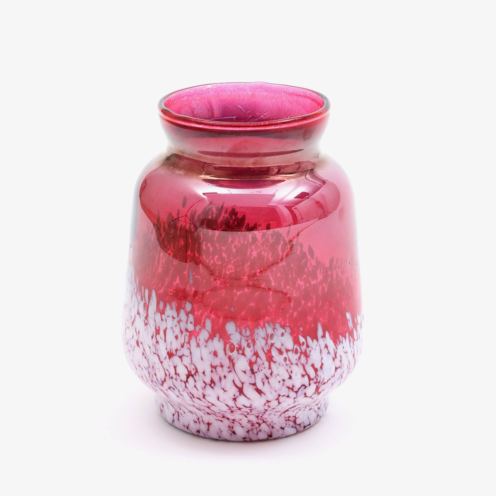 Ruby Lustre With Splutter Glass Vase- 6' x 8'