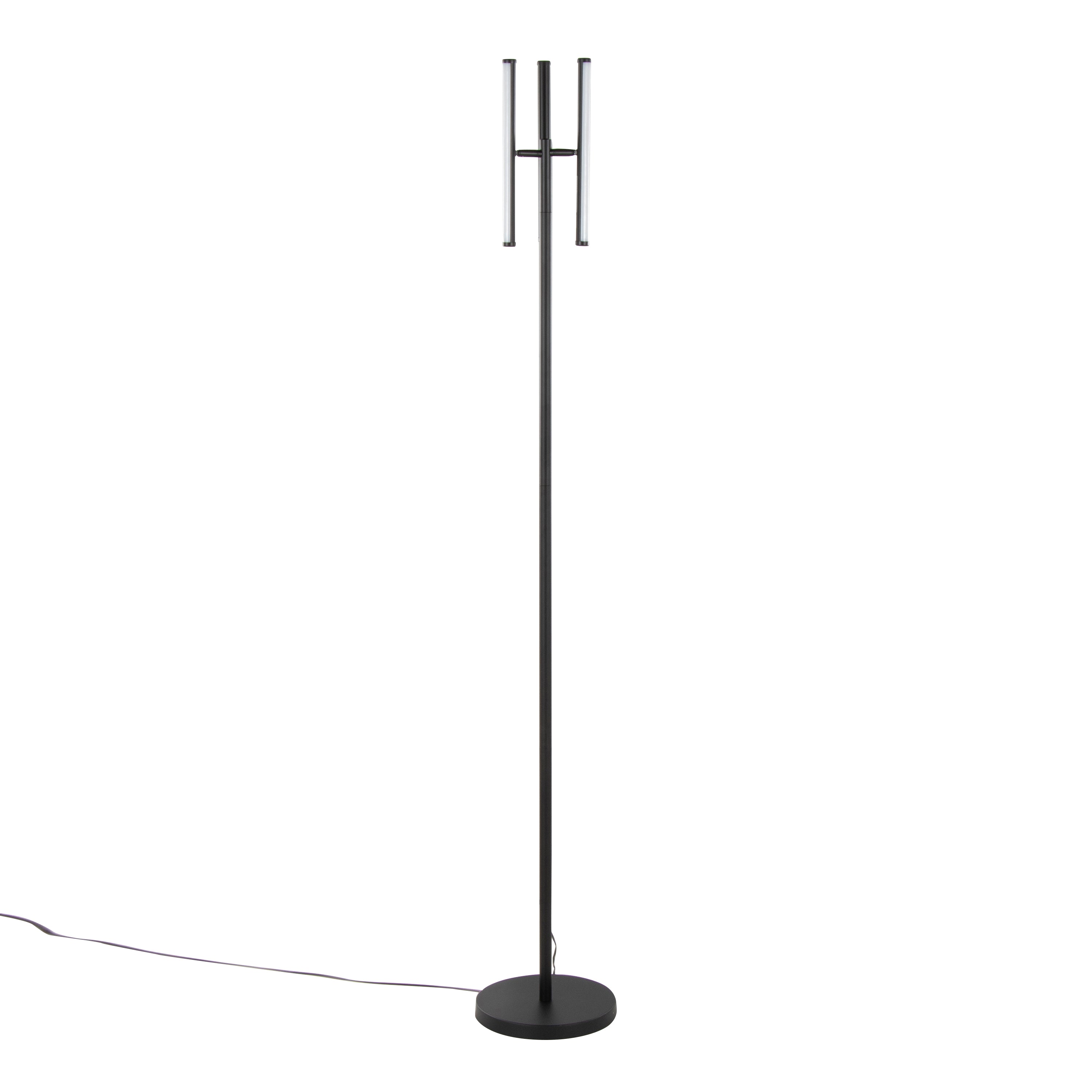 Icicle 65' Modern Swivel Floor Lamp in Black Metal by LumiSource