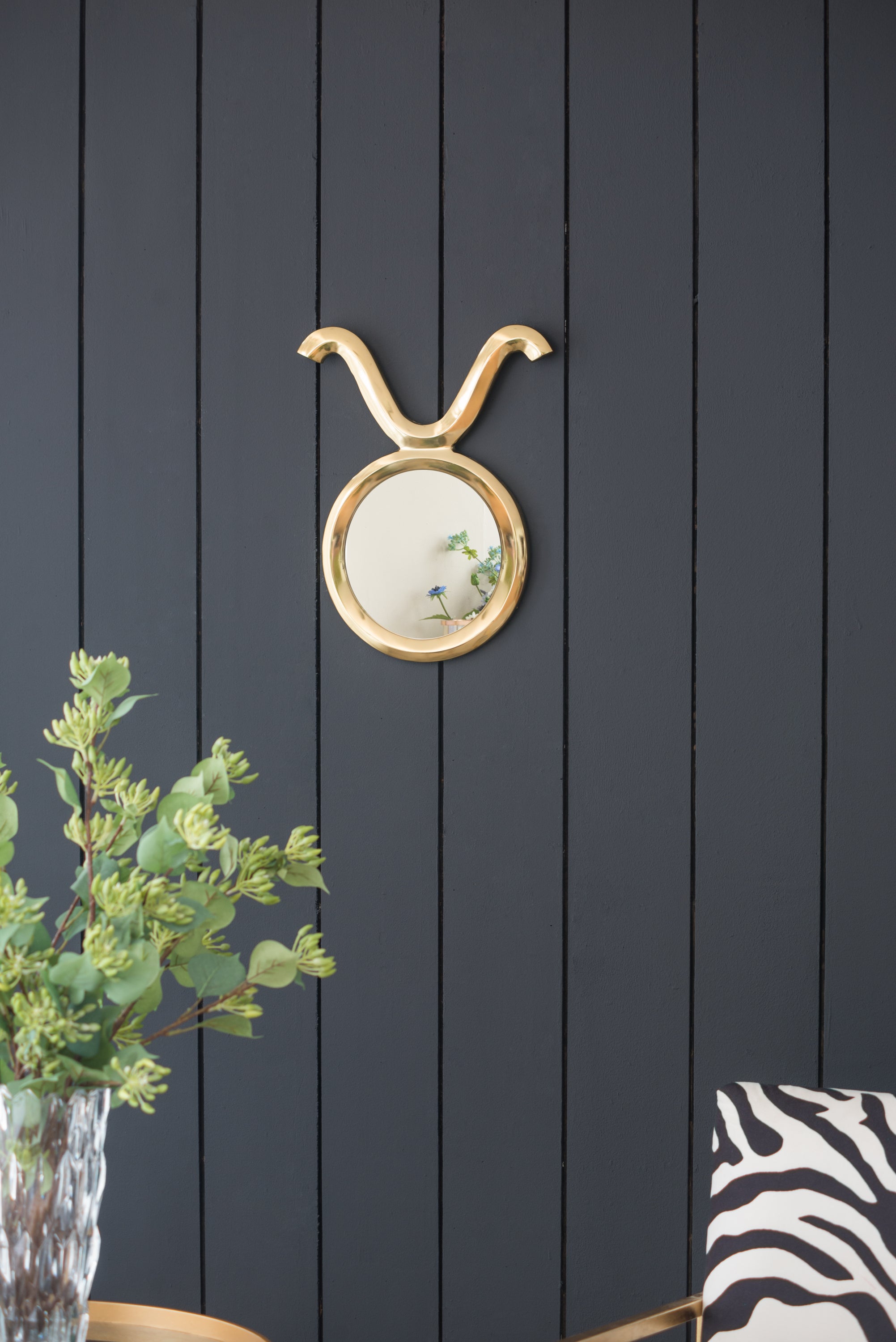 12.5' x 16' Modern Gold Round Mirror with Aluminum Frame, Wall Decor for Entryway Living Room Hallway