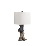 24.75' In Black Bear On A Tree Polyresin Table Lamp