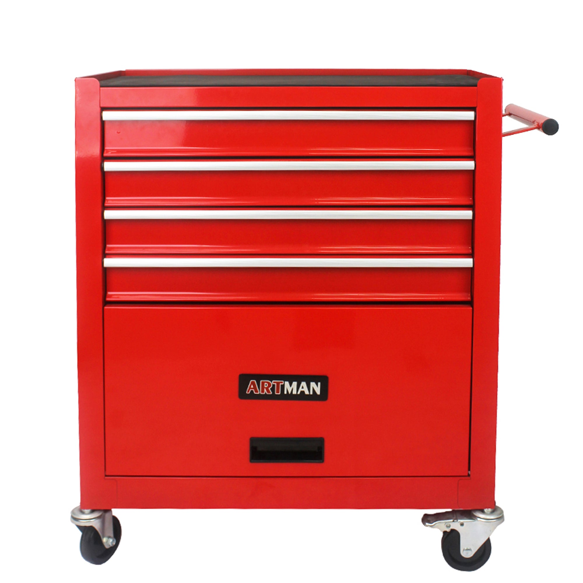 4 DRAWERS MULTIFUNCTIONAL RED TOOL CART WITH WHEELS