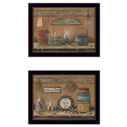 'Shelf Treasures' 2-Piece Vignette By Pam Britton, Ready to Hang Framed Print, Black Frame