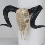 Bone-Inspired Bull Head Hanging Ornament-Resin Craft,Lifelike Details,North American Style