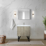 Rustic Acacia Bath Vanity 30 in. W x 20 in. D, White Quartz Top and Brushed Nickel Faucet Set