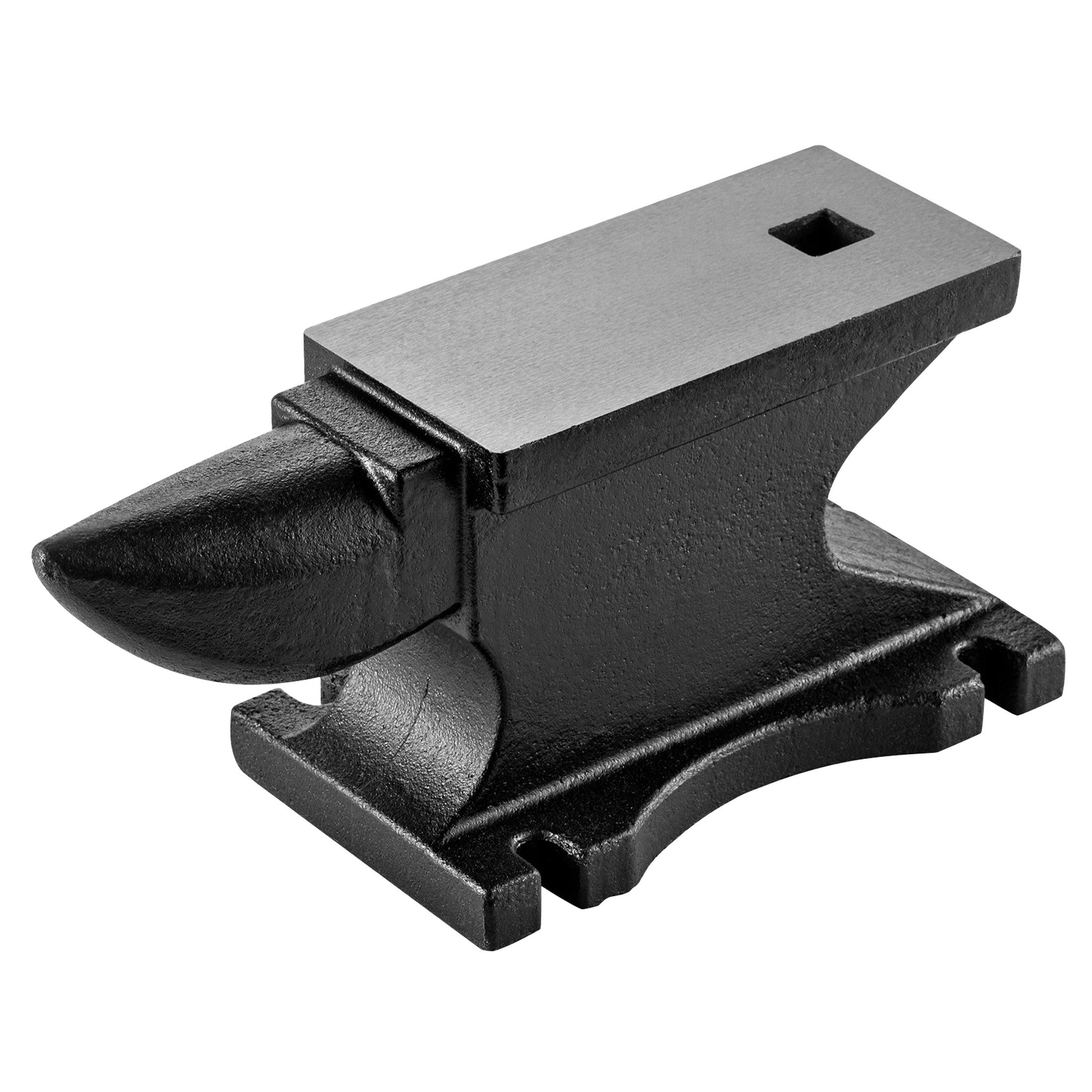 Cast Iron Anvil,100lbs Single Horn Anvil 10.5 x 5 inch Counterop and Stable Base, High Hardness Rugged Round Horn Anvil Blacksmith for Bending Shaping Twisting Forging Riveting Flattening