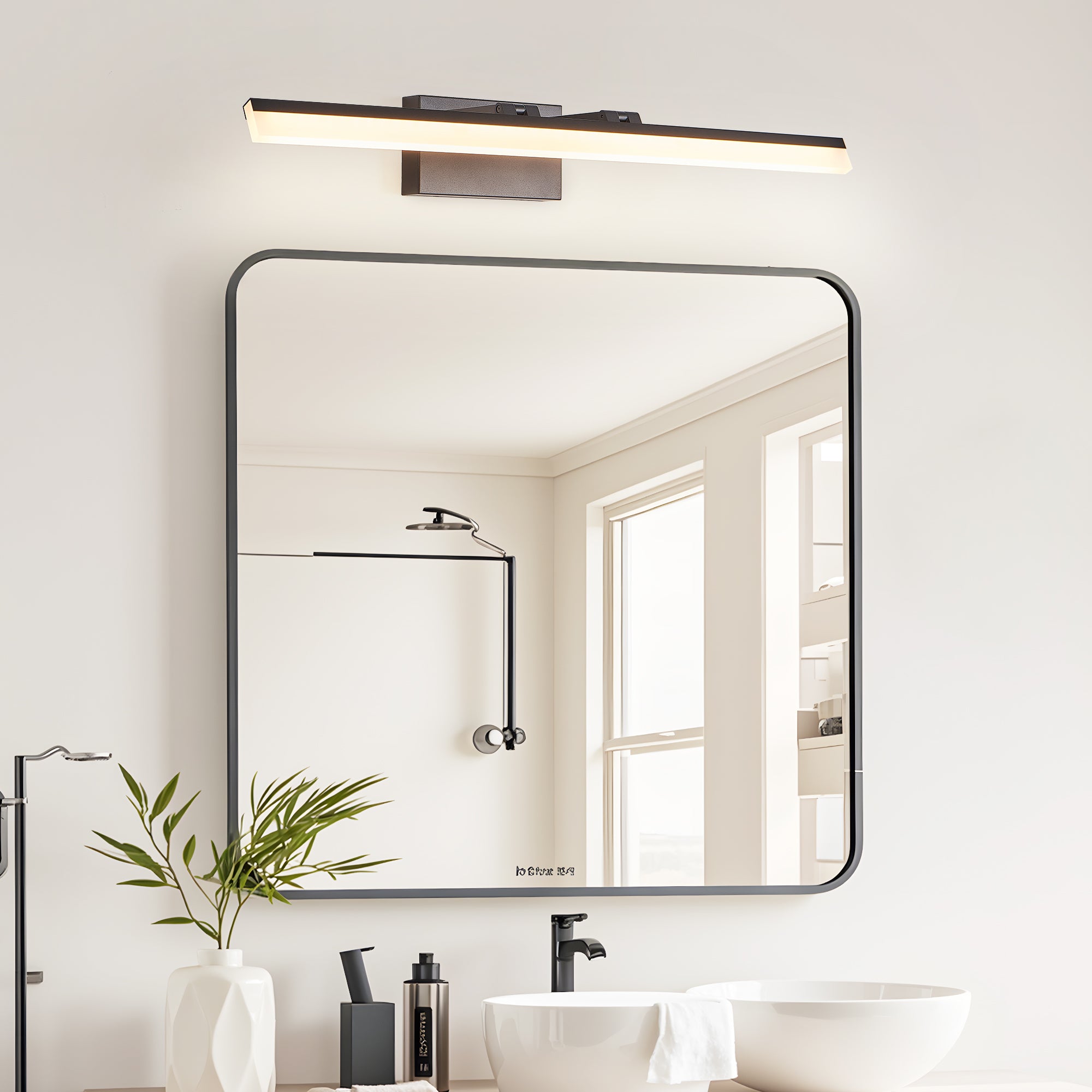 32 Inch Modern LED Bathroom Vanity Light – Sleek Black Metal Wall Light for Mirror, Dressing Room or Sink Area