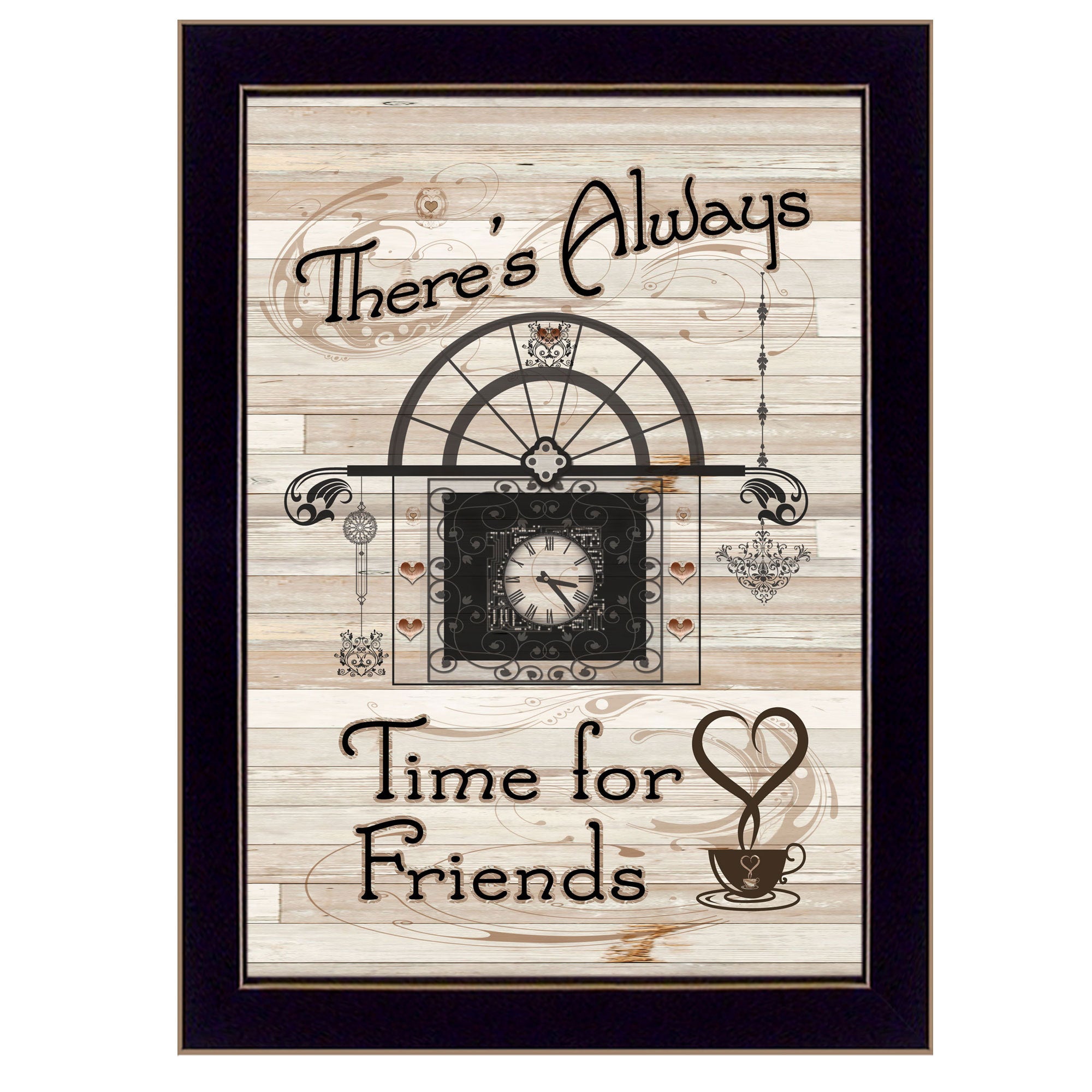 'Time for Friends' by Millwork Engineering, Ready to Hang Framed Print, Black Frame