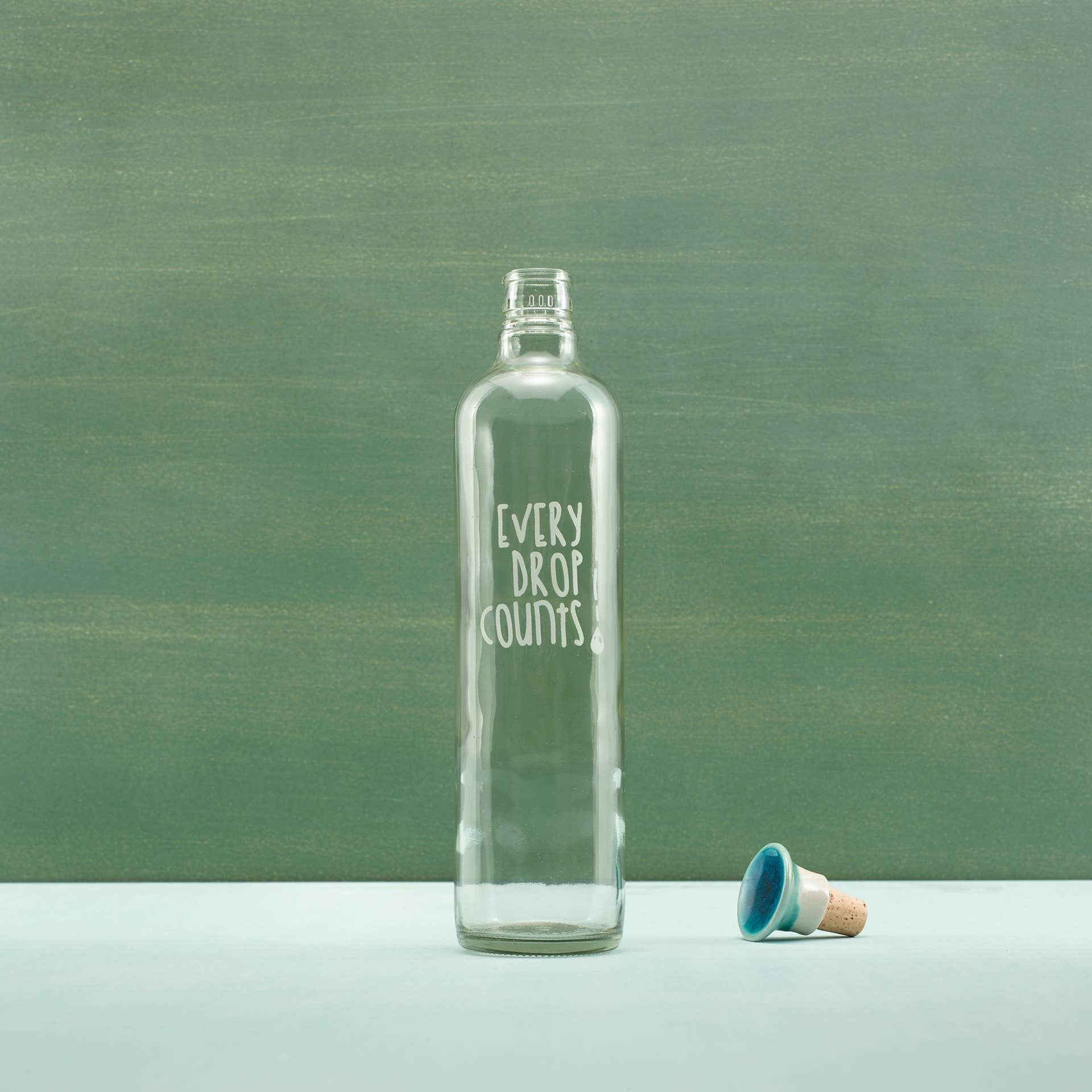 Drop Glass Water Bottle with Ceramic Stopper-750 ML