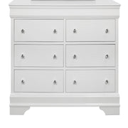 Shaker Crocodile Metallic White Dresser with Crystal Embellished Hardware and Textured Drawer Fronts