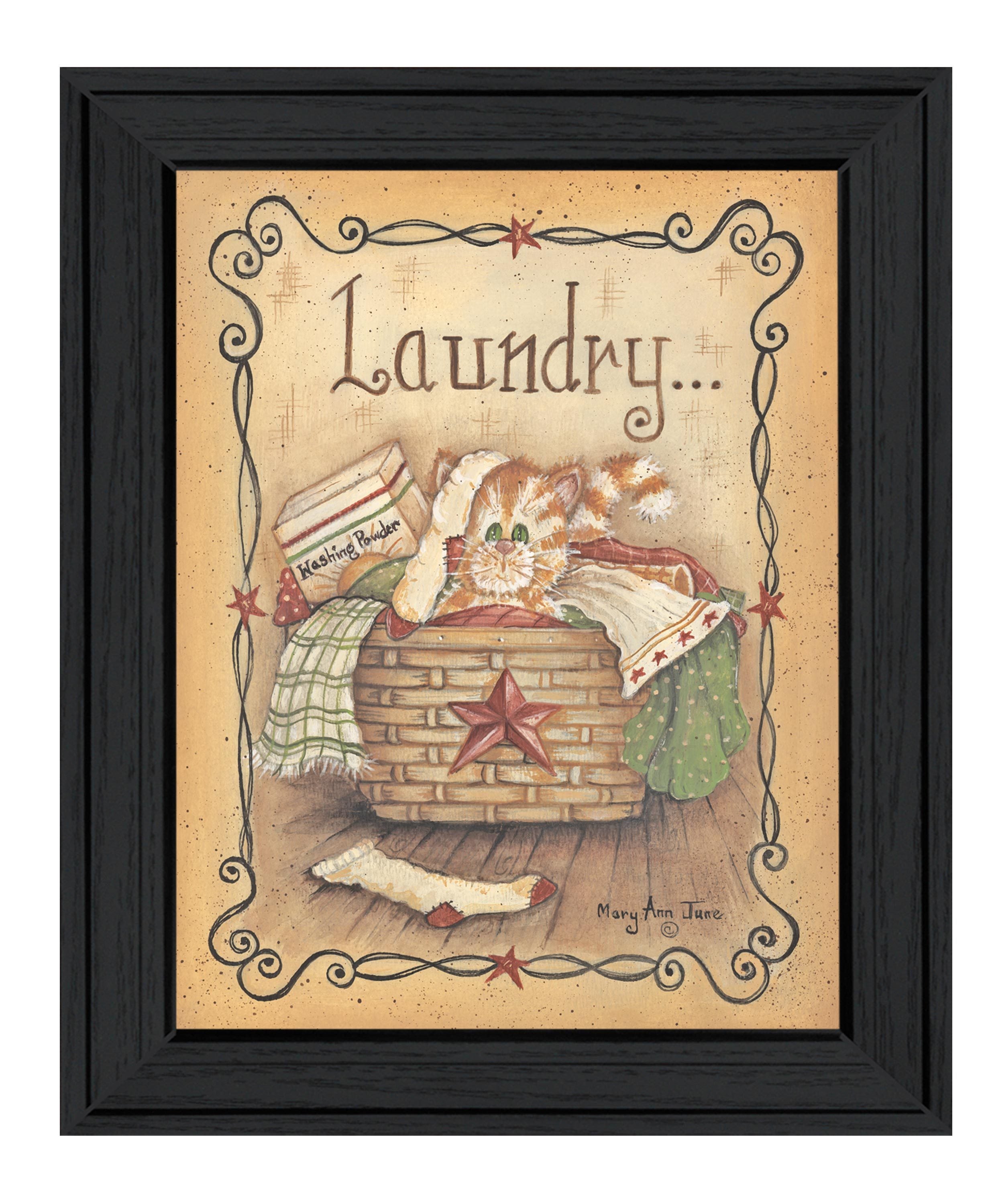 'Laundry' by Mary Ann June, Ready to Hang Framed Print, Black Frame