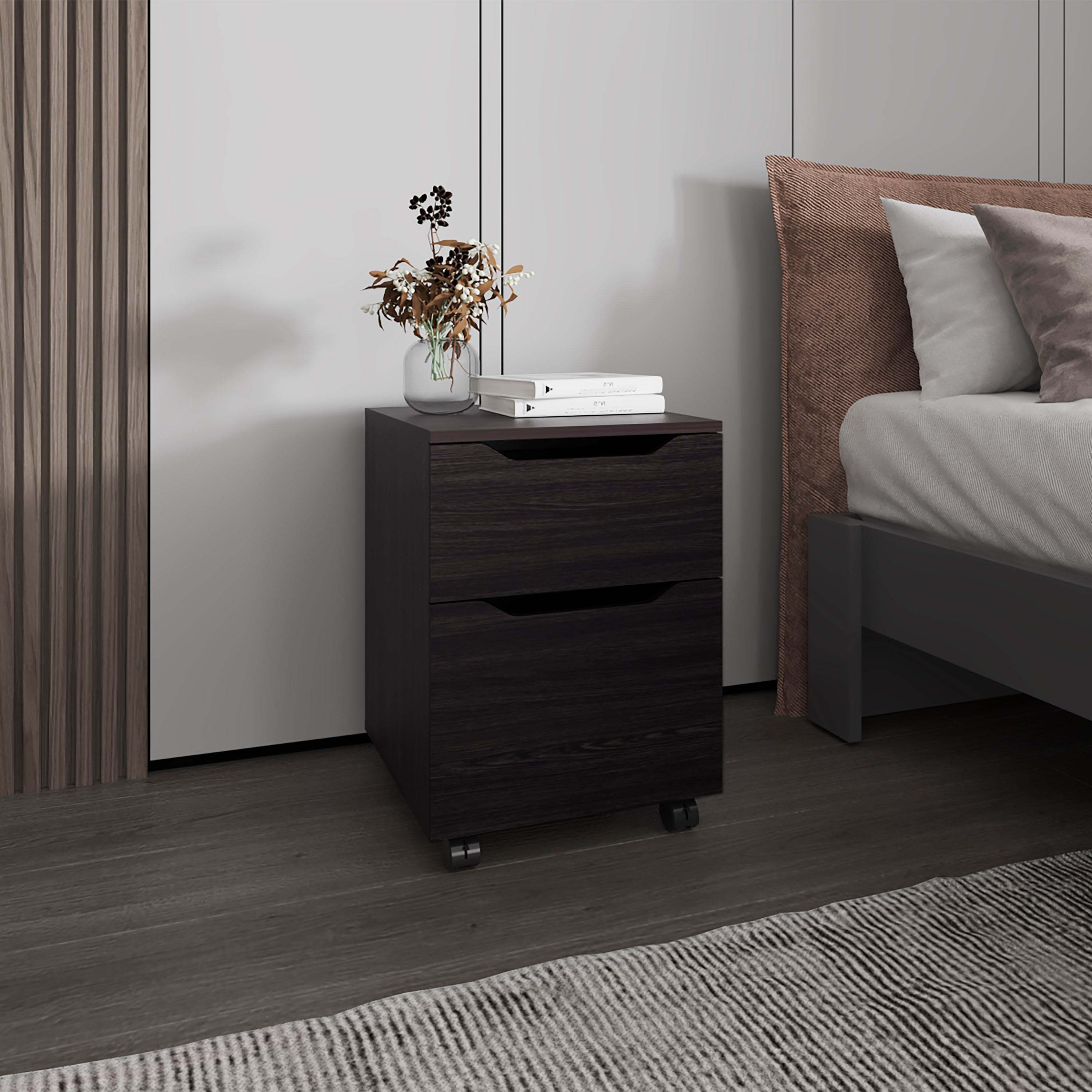 Wengue Nightstand with 1 Door and 1 Drawer