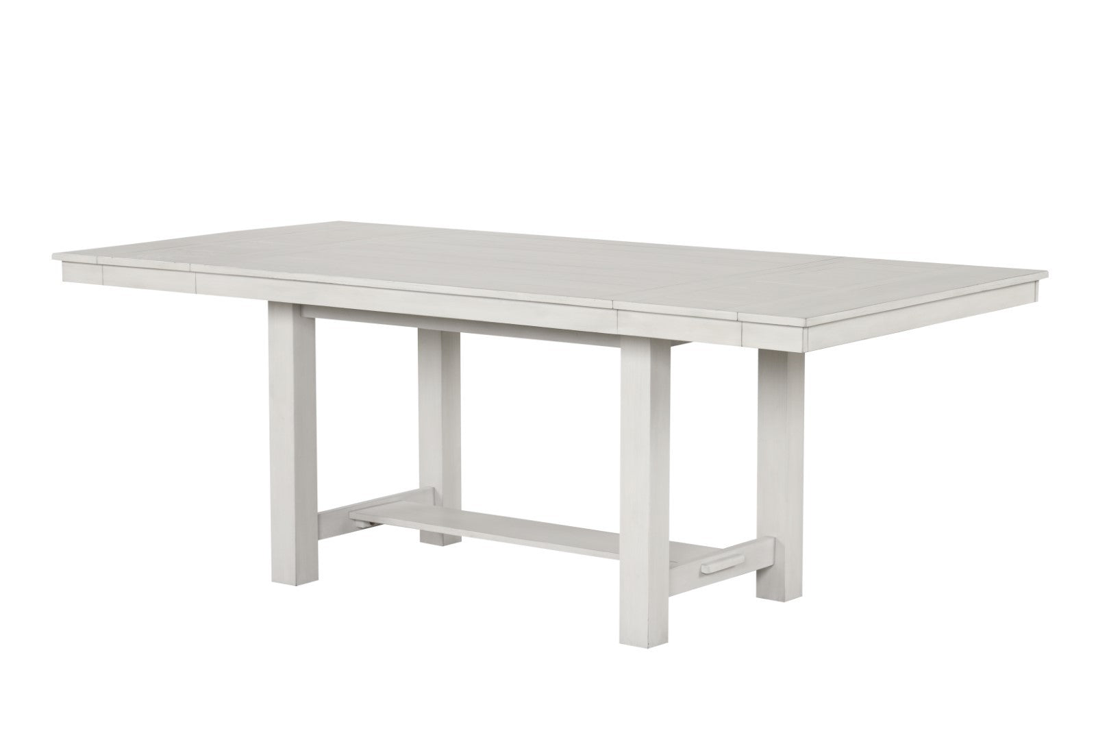 Rustic White Oak Dining Table w Leaves Block Trestle Base 1pc Table Dining Room Furniture