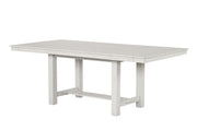 Rustic White Oak Dining Table w Leaves Block Trestle Base 1pc Table Dining Room Furniture