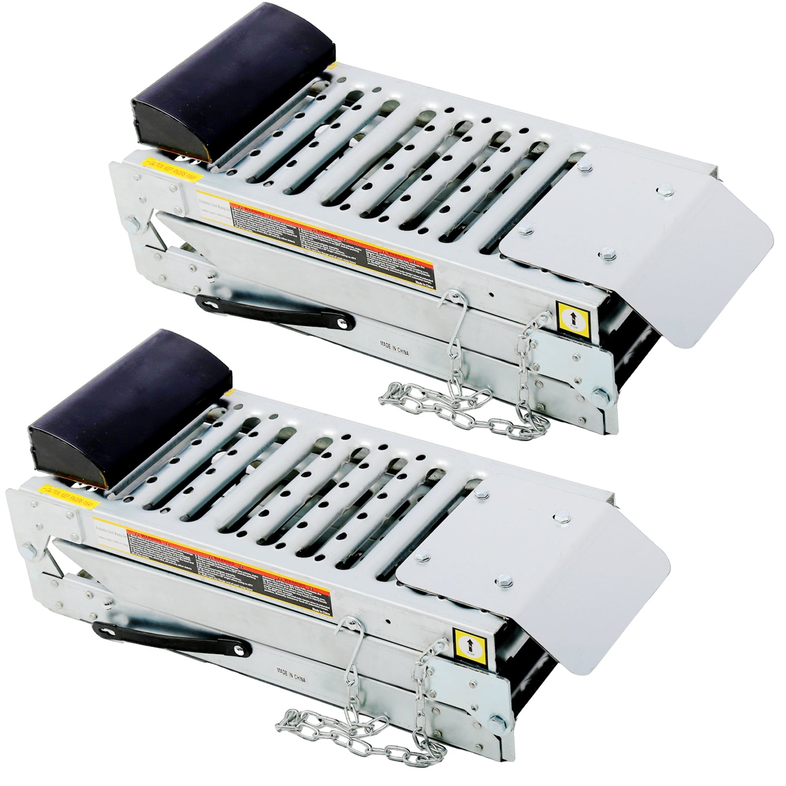 2 Sets Foldable Ferruginous Car Ramp, Portable Easy Fold Lightweight Ramp for Car Truck SUV Motorcycle ATV  Bearing Capacity of Expand 1000lbs