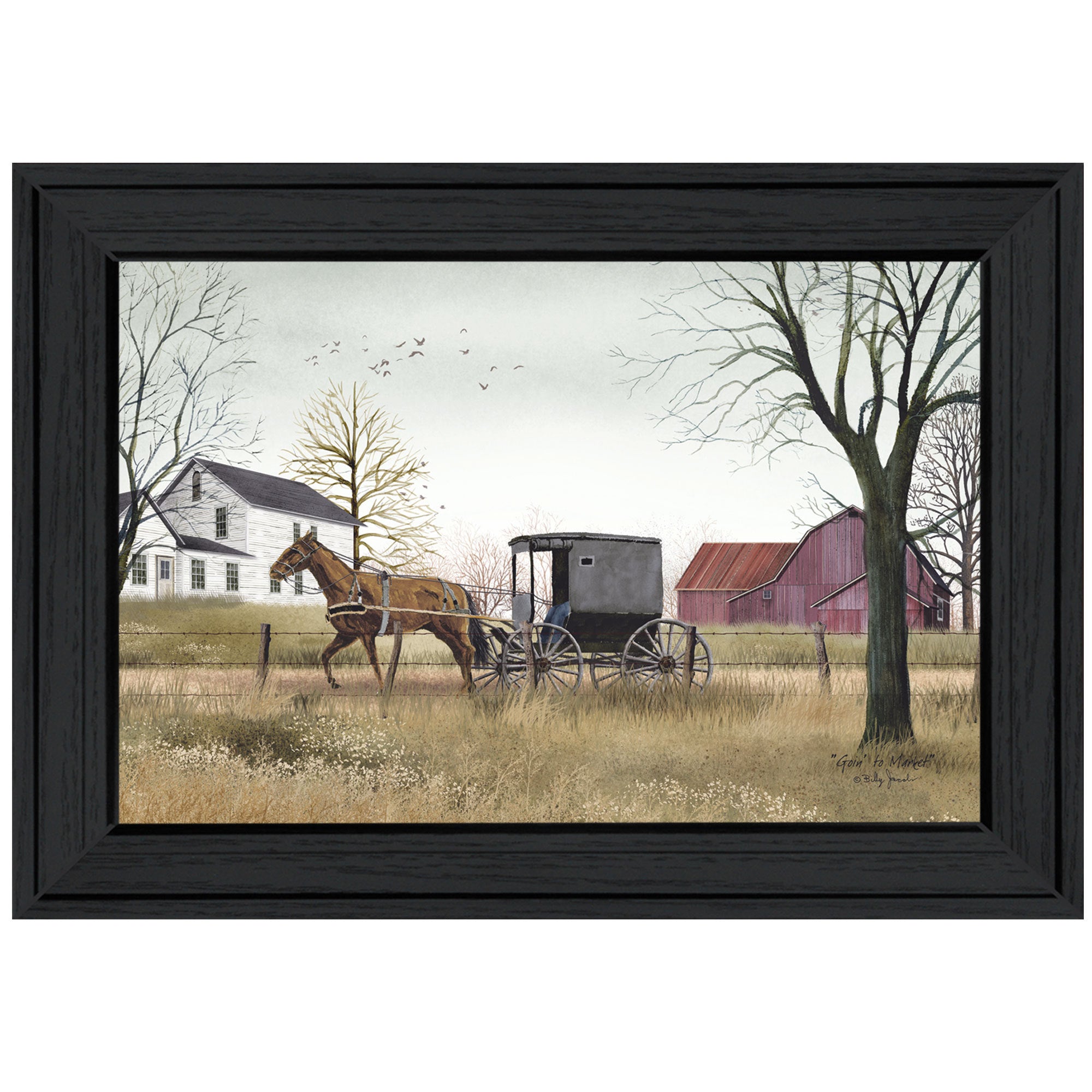 'Goin' to Market' By Billy Jacobs, Ready to Hang Framed Print, Black Frame
