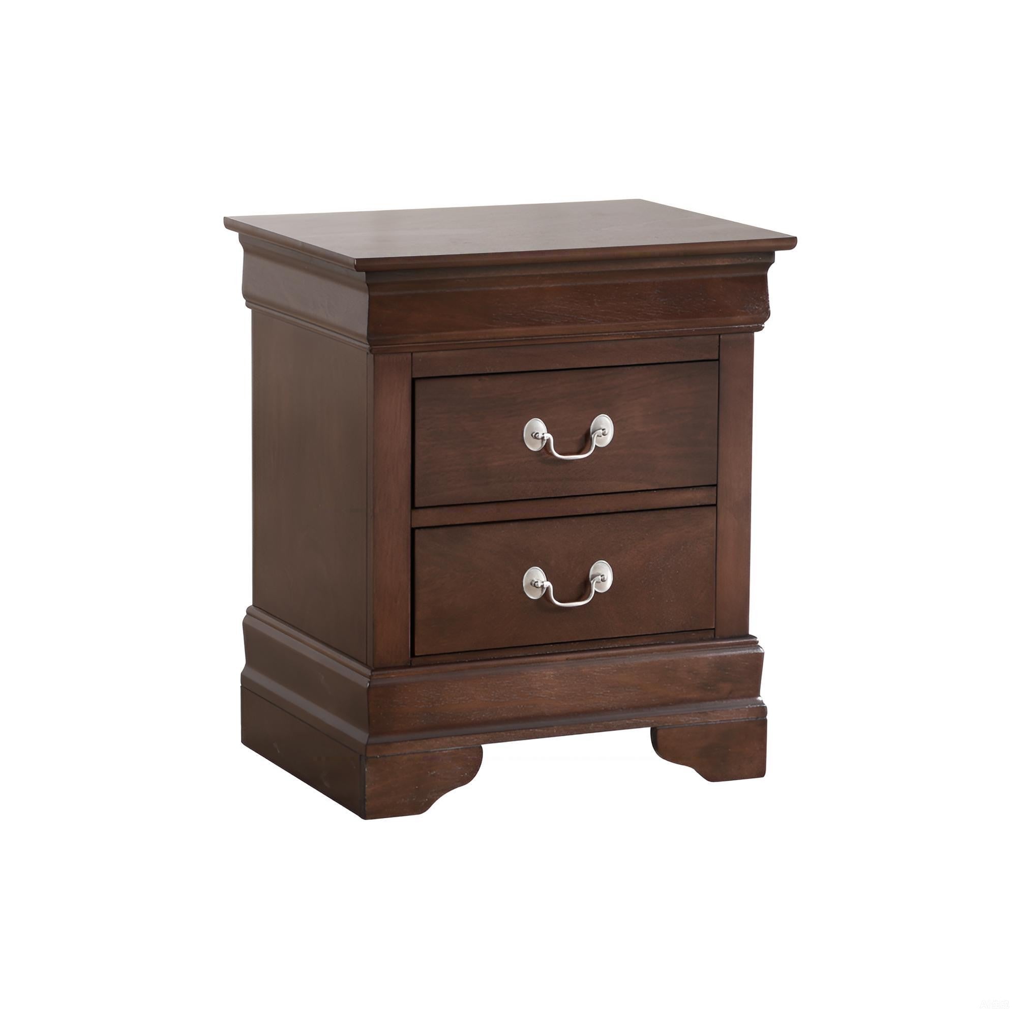 LouisPhillipe G2125-N Nightstand with Storage in Cappuccino Wood Veneer, 24x21x16 Inches