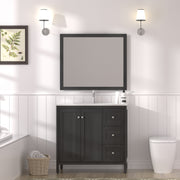 35.5' Bathroom Vanity , Modern Bathroom Cabinet with Basin, Bathroom Storage Cabinet with Soft Closing Doors and 3 Drawers, Munich Black