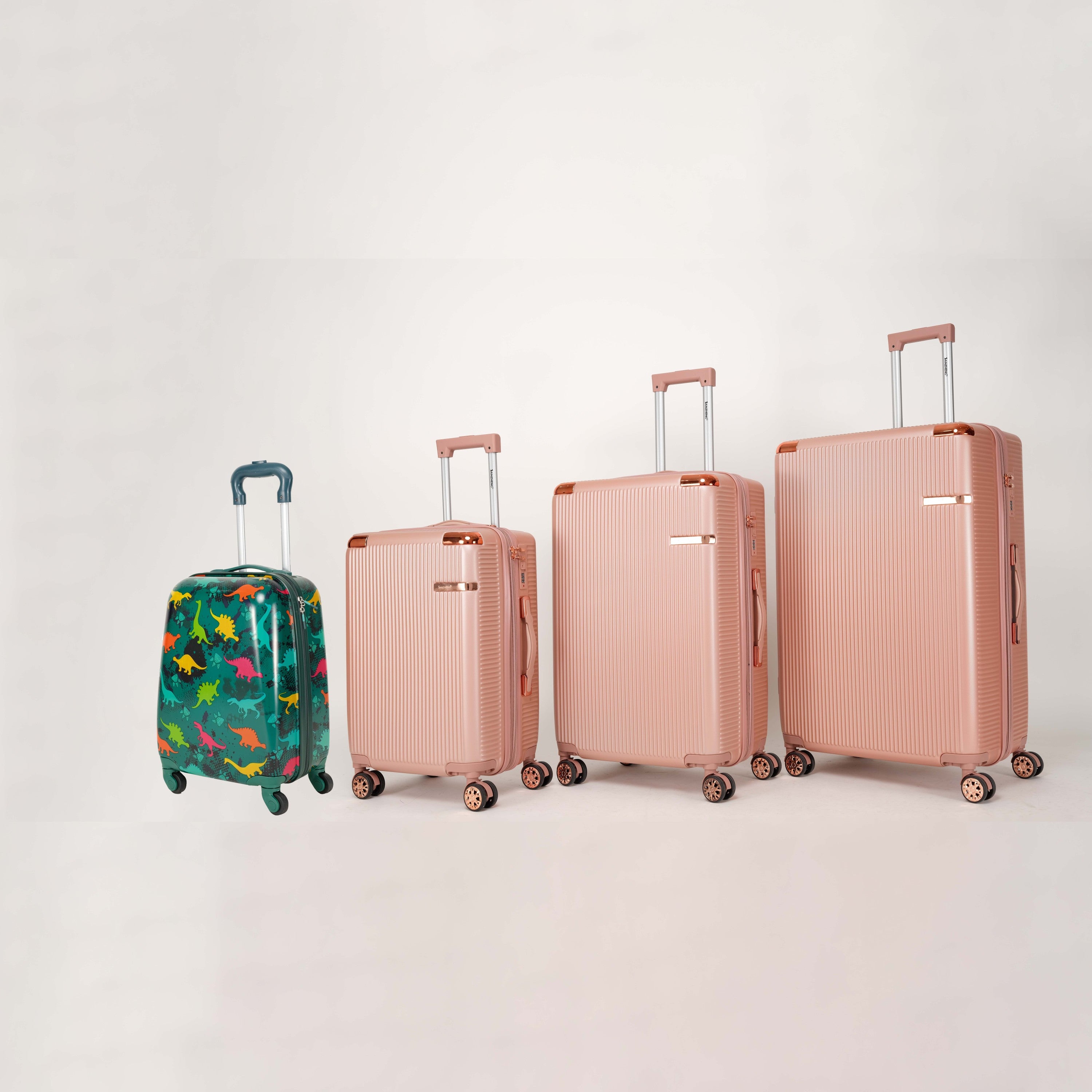 4-piece hard luggage, 360 ° dual rotating four-wheel luggage, password lock, lightweight universal wheel luggage, portable luggage.