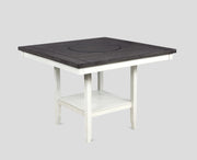 1pc Contemporary Transitional Counter Height Dining Table with 20-Inch Lazy Susan Chalk Gray Finish Wooden Wood Veneers Solid Wood Dining Room Furniture