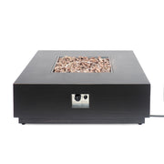 WELLINGTON Stylish 40'Square Fire Pit in Brown and Gold Iron for Outdoor Warmth