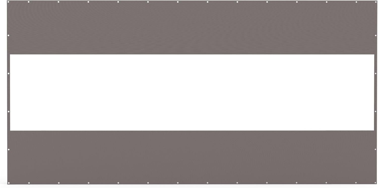 Heavy Duty Outdoor Clear Panel Curtain, 18 oz Waterproof PVC Polyester Curtain, Weather Resistant & Tearproof for Patios, Gazebos, Pergolas, Privacy Screen (8'H x 16'W, Gray)