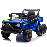 12V Kids Ride On 6-Wheel electric truck car W/Parents Control ,Six-Wheel Suspension,Four motors,Power display,Searchlight,LED Lights,Music&Bluetooth,USB,MP3&Microphone Ports,Slow start For Kids 3-5