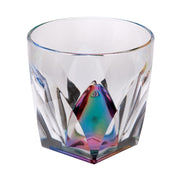 Leading Ware Rainbow Diamond Acrylic Glasses Drinking Set of 4 DOF 9oz, Clear BPA-Free Plastic Cocktail Glasses