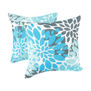 2 Pack Outdoor Throw Pillows, Waterproof & Fade-Resistant Patio Cushions for Garden, Porch, Poolside Furniture - Soft & Comfortable Decorative Pillow Covers (18x18 Inch, Blue)