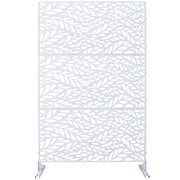 Outdoor & Indoor Privacy Screen Metal Privacy Screen 76' H×48' W, Freestanding Decorative Privacy Screen for Deck Balcony Patio, Privacy Fence Panels for Outside Lawn Garden PS110 WHITE