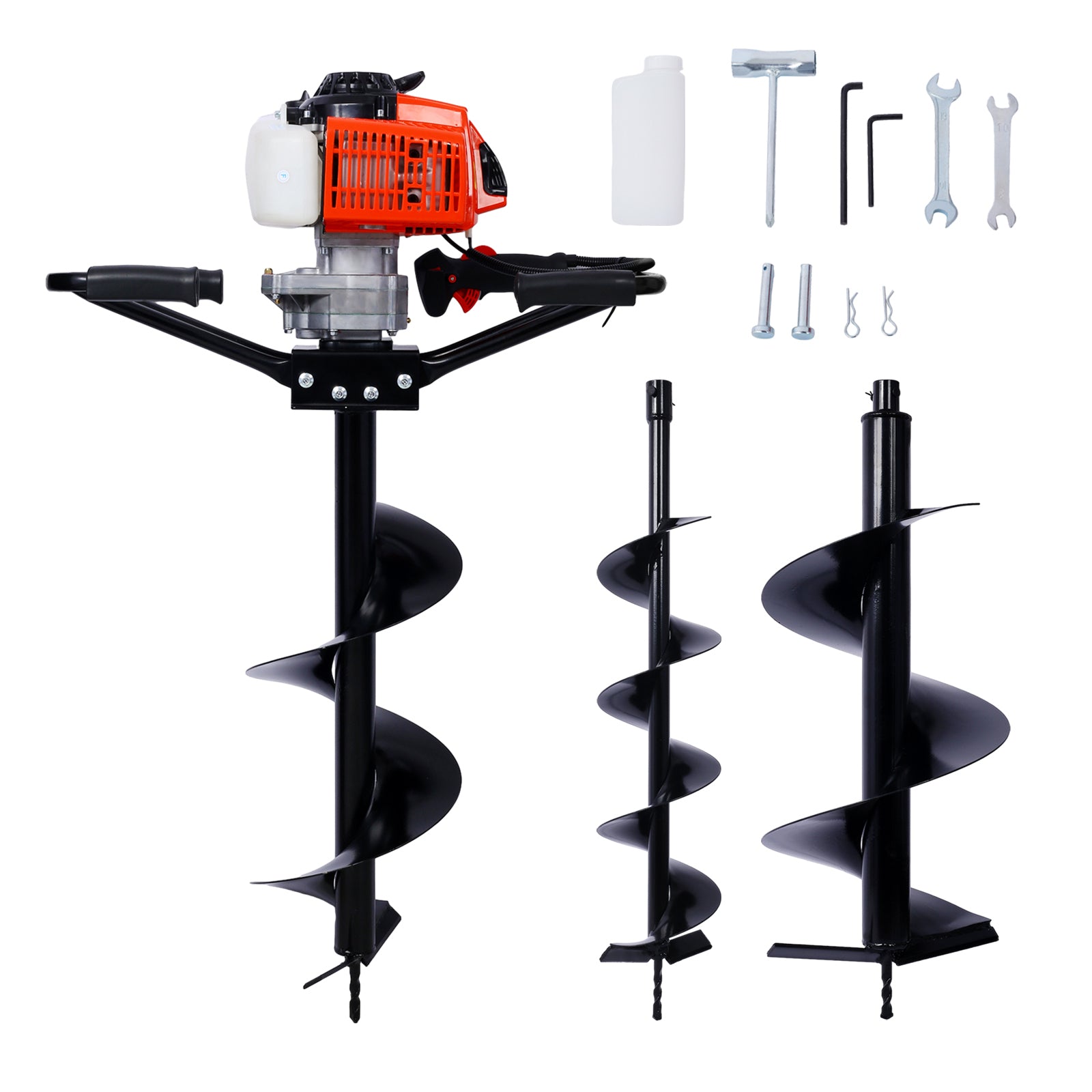 2.7HP Post Hole Digger 63cc two person handle Gas-Powered 2-Stroke Auger Digging Drill Shaft Size 3/4' (Machine Only)EPA COMPLAINT With L6'+L10'+L12' DRILL BITS