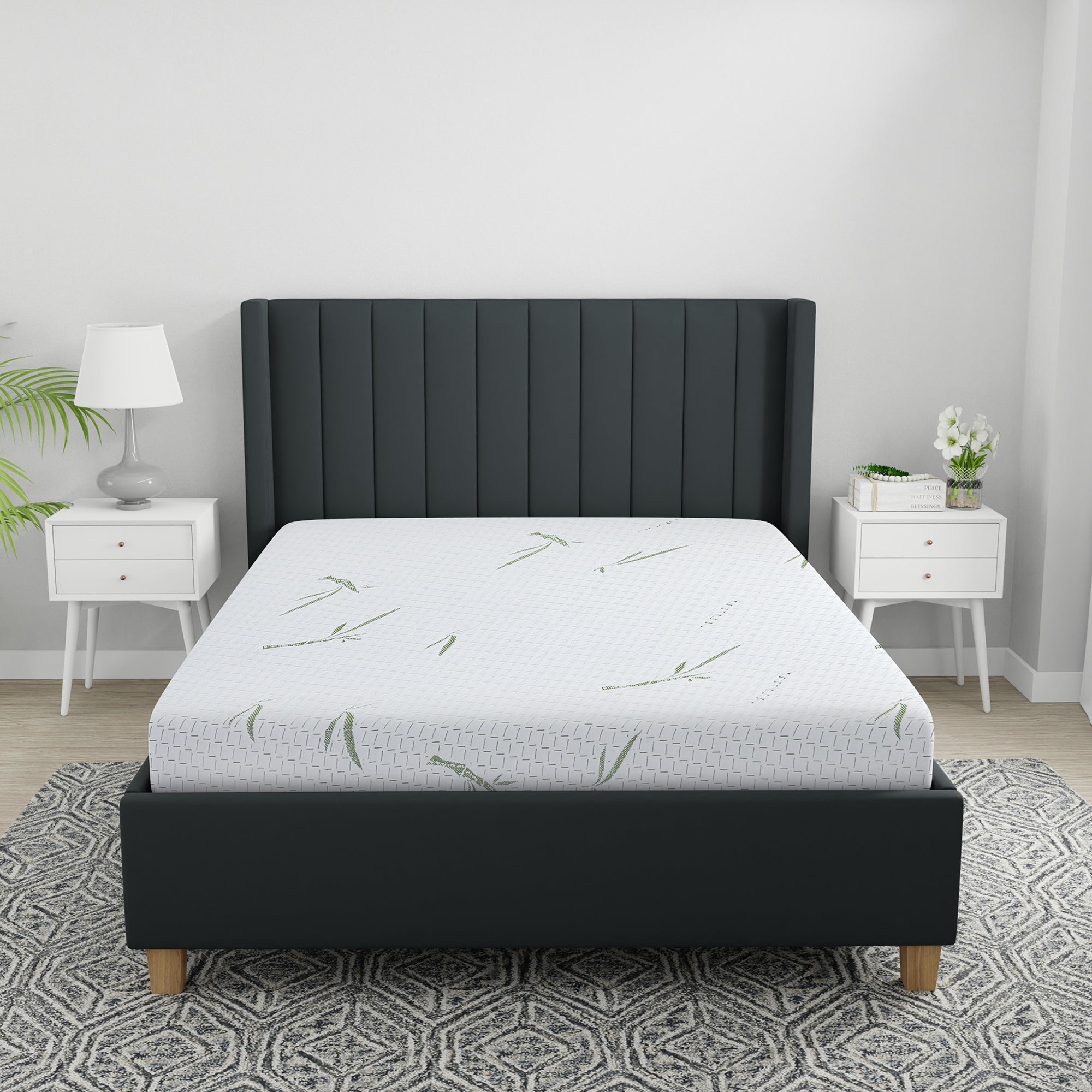 8-Inch Dual Layer Memory Foam Mattress with Bamboo Infused Cover - Queen