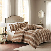 King 4PC Faux Fur Comforter Set