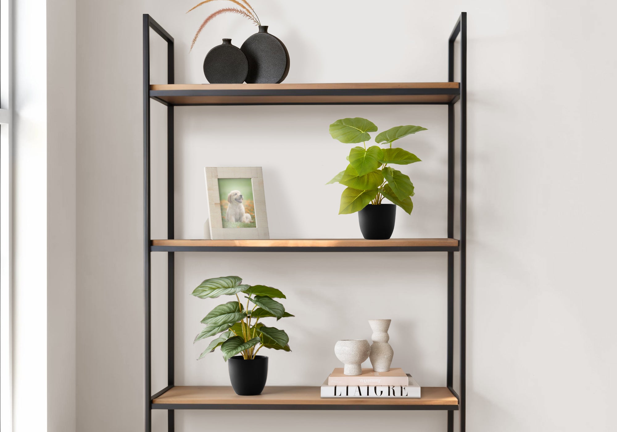 Artificial Plant, 13' Tall, Epipremnum, Indoor, Faux, Fake, Table, Greenery, Potted, Set Of 2, Decorative, Green Leaves, Black Pots