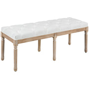 HOMCOM 46' End of Bed Bench, Upholstered Bedroom Bench, Cream White