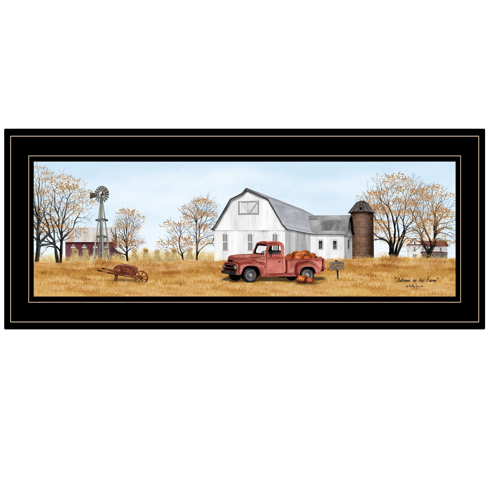 'Autumn on Farm' by Billy Jacobs, Ready to Hang Framed Print, Black Frame