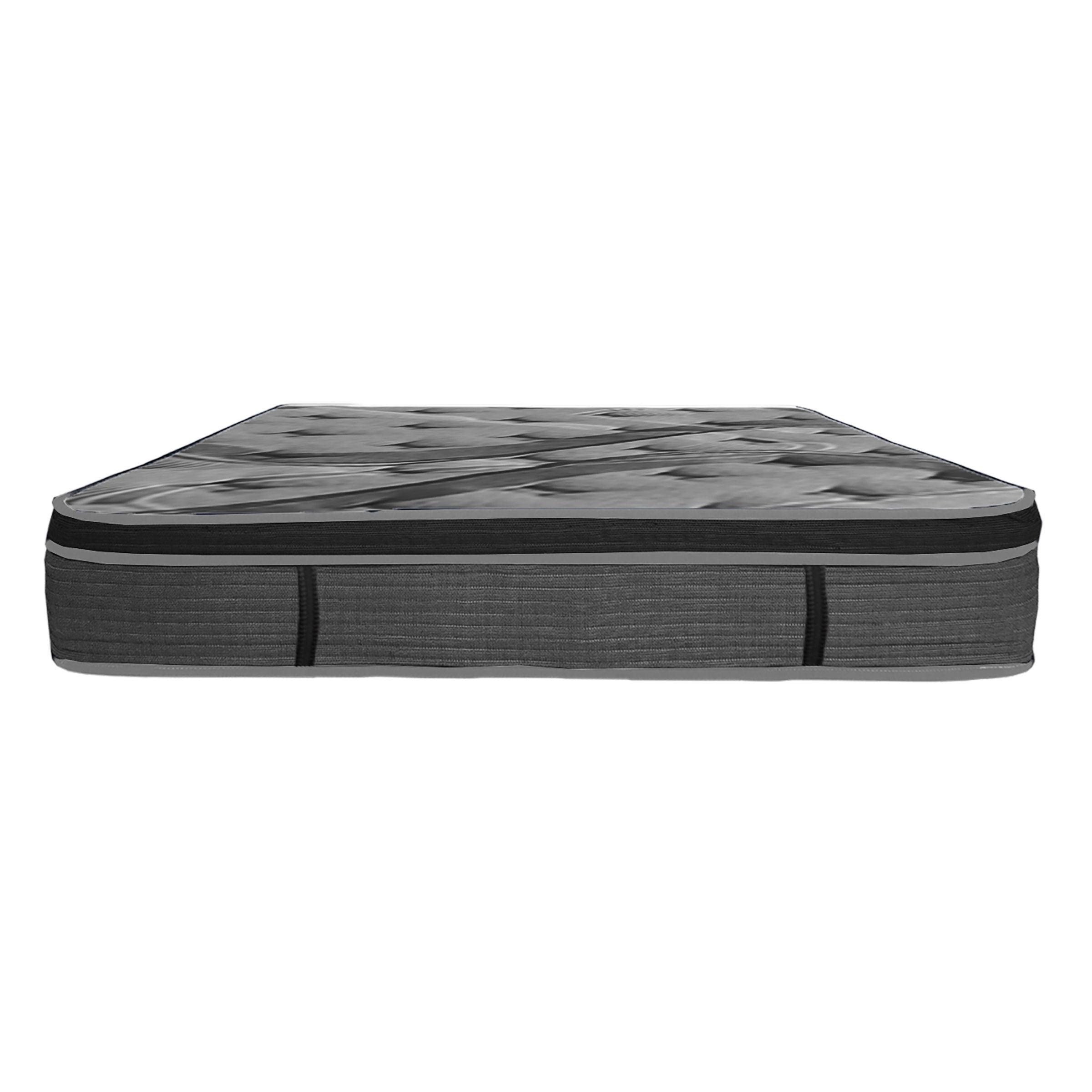 Premium 14in California King Size Memory Foam Mattress in a Box, Plush Euro Top Hybrid Pocket Coil Mattress, Gray
