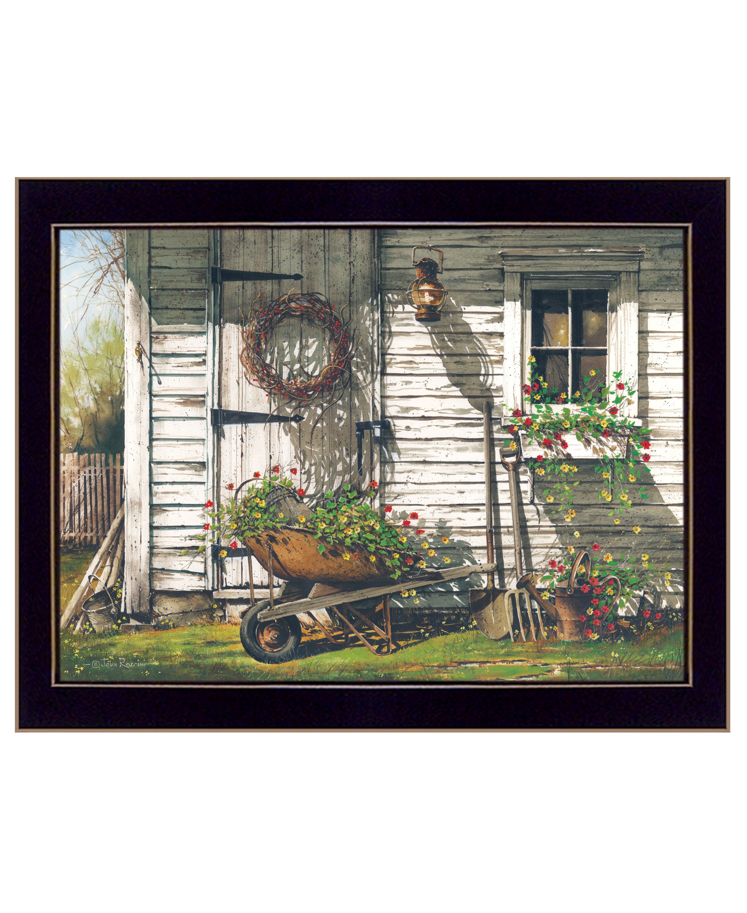 'Spring Cleaning' by Artisan John Rossini, Ready to Hang Framed Print, Black Frame