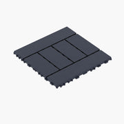 H Style DIY Module Interlocking Patio Deck Tiles, Dark Gray, Polypropylene, 12' x 12'