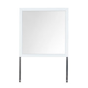 Maloise Modern Glamour Large Scale White Mirror with Solid Wood and MDF