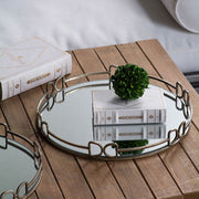 D16.1x2' Valentina Silver Round Mirror Tray