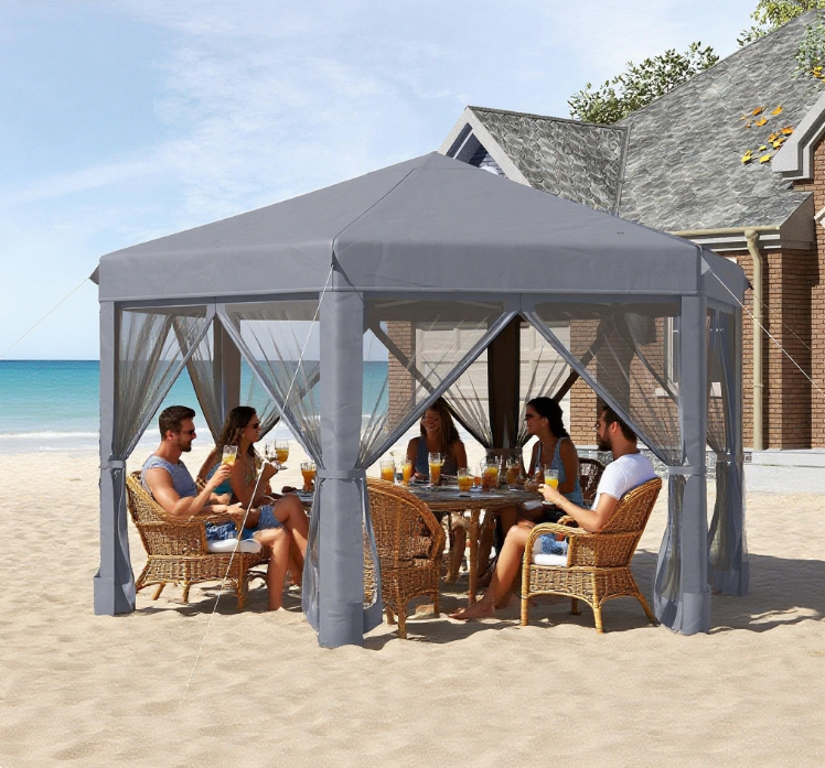 pop up tent Hexagonal Pop Up Gazebo, Heavy Duty Outdoor Canopy Tent
